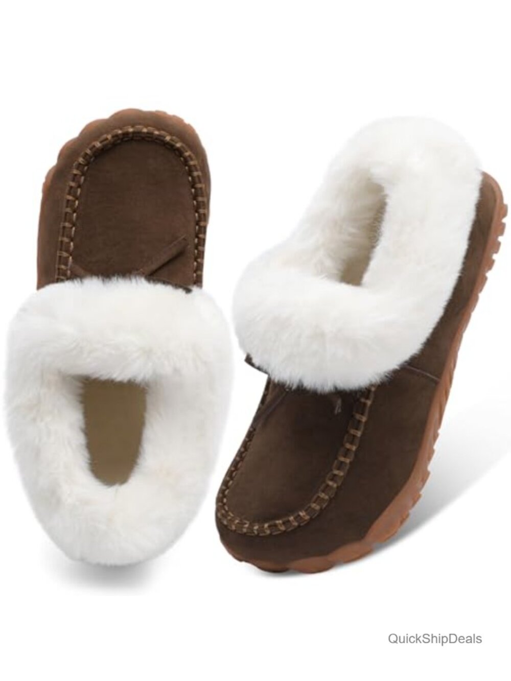 Womens Mocc Boots Faux Fur Lined Suede Winter Ankle Boots Pull-On